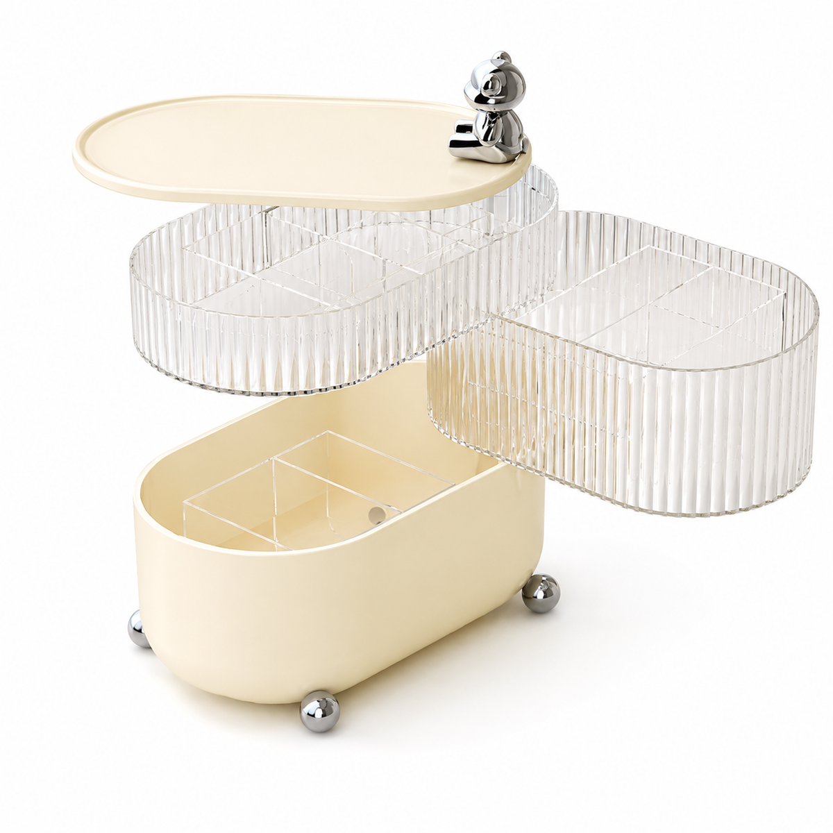 🧸 Beauty Organizer | Clear Compartments | Elegant Vanity Storage
