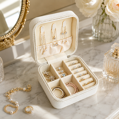 🤍 Travel Jewelry Box | Soft Lining | Elegant Storage
