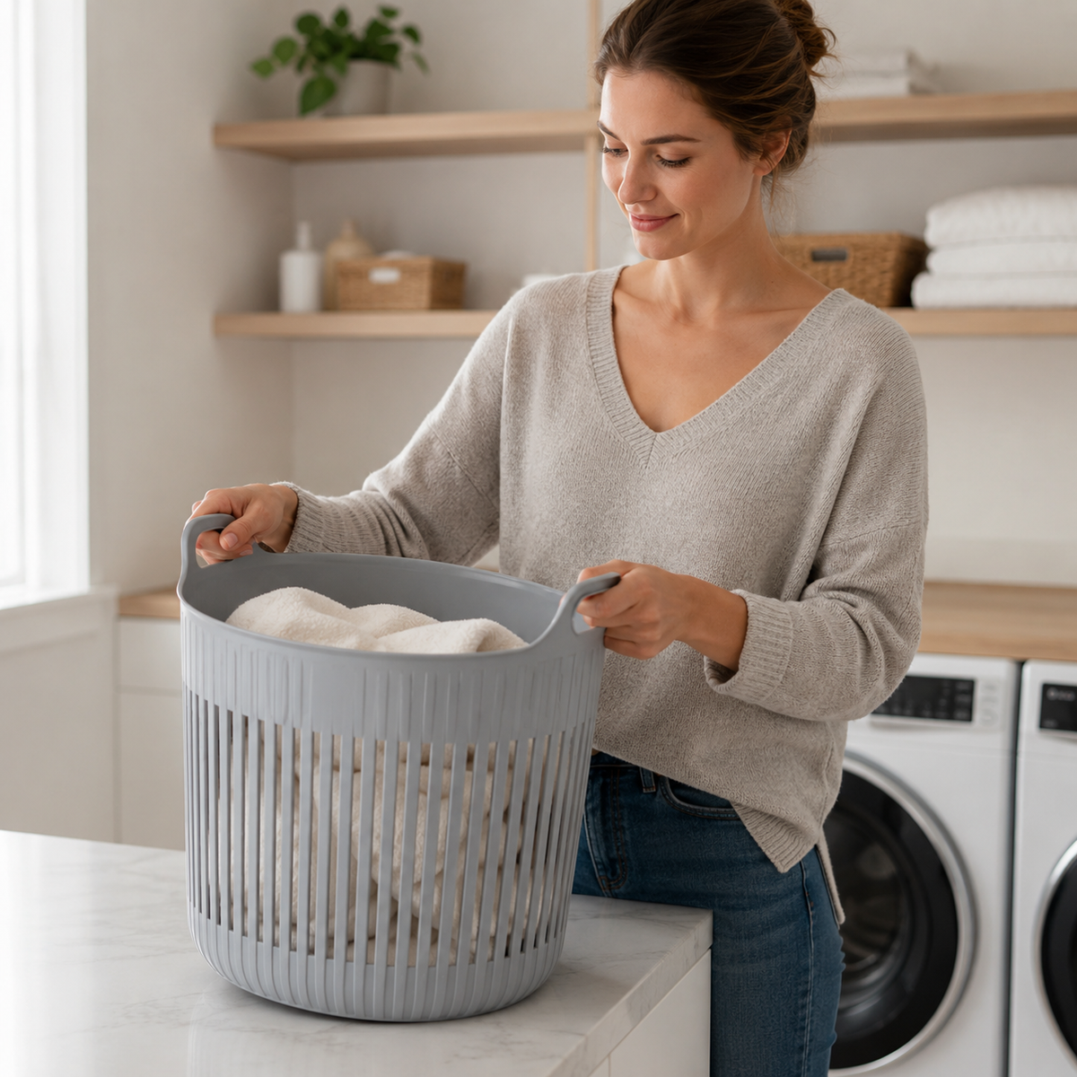 Laundry Basket | Durable Plastic | Easy Home Storage