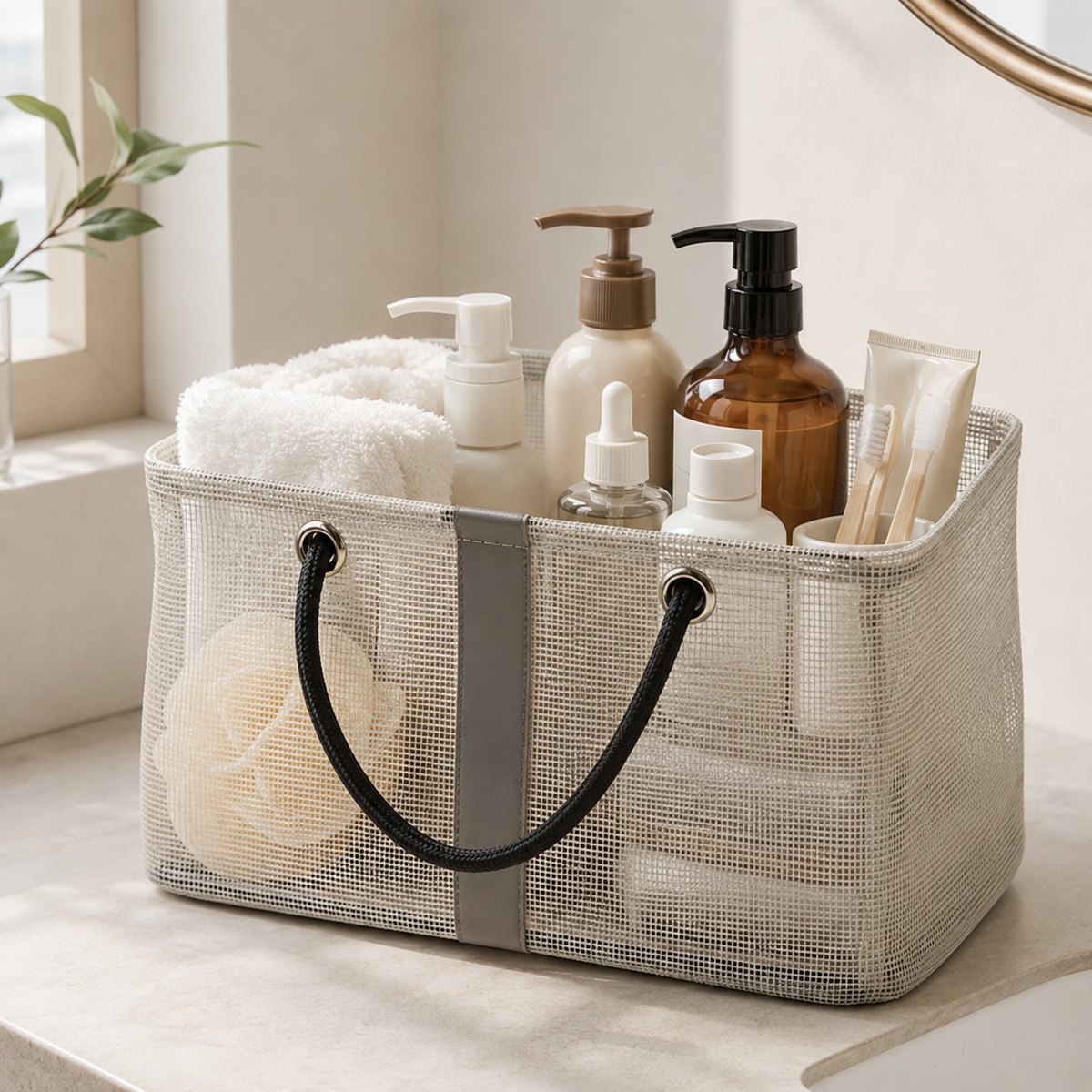 Mesh Shower Caddy | Quick-Dry Design | Easy Carry