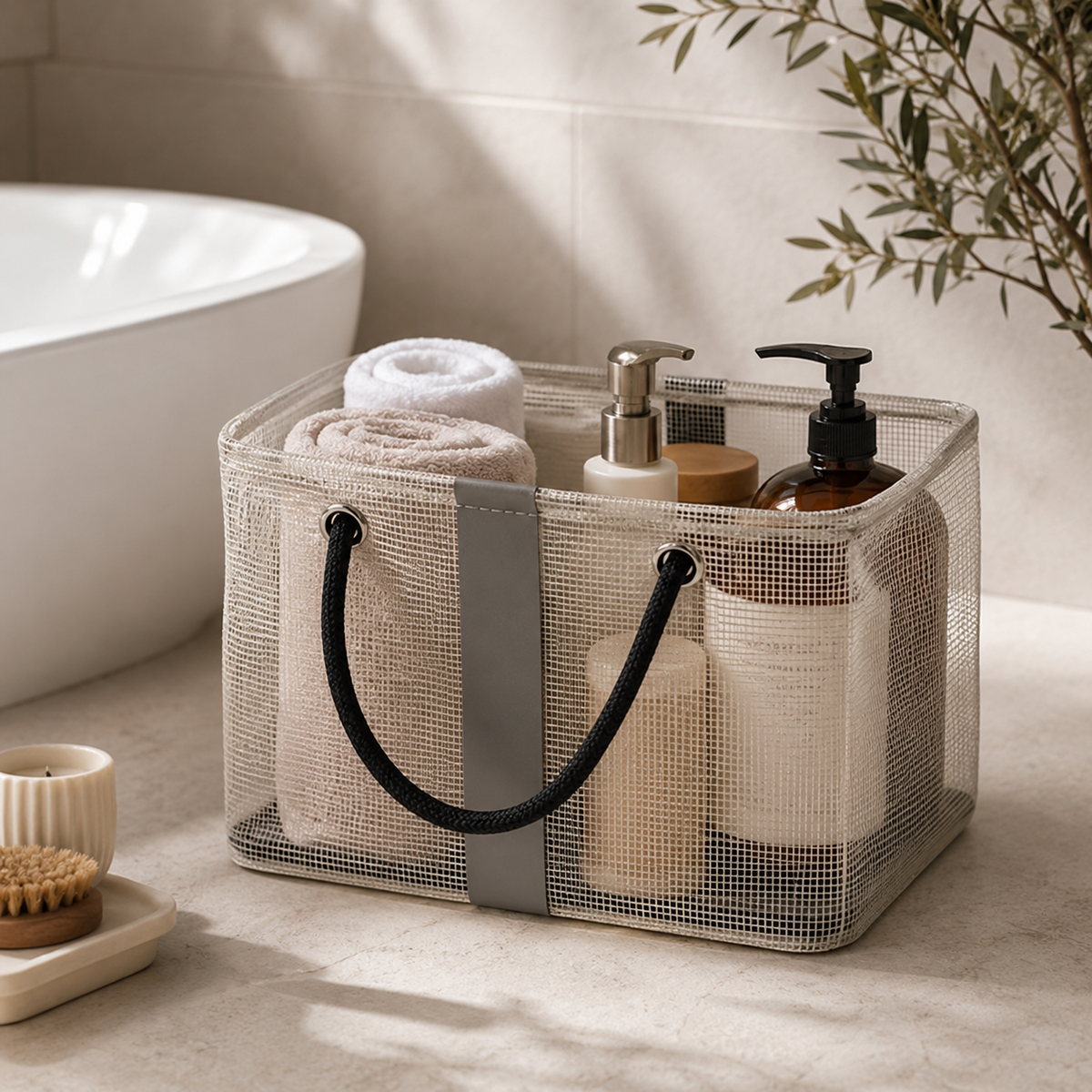 Mesh Shower Caddy | Quick-Dry Design | Easy Carry