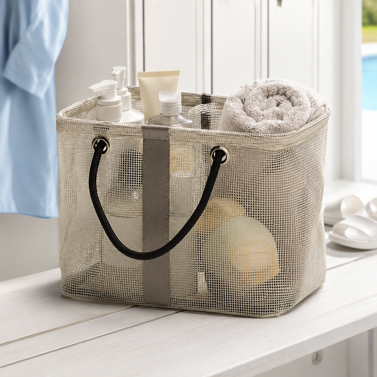 Mesh Shower Caddy | Quick-Dry Design | Easy Carry