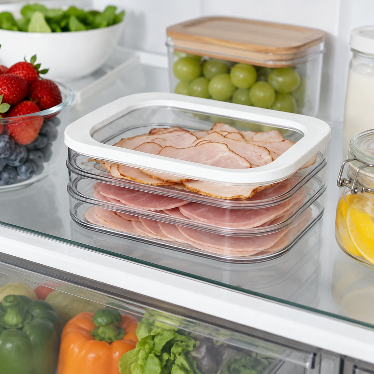 🥩 Deli Meat Container | Clear Storage | Fridge Organizer