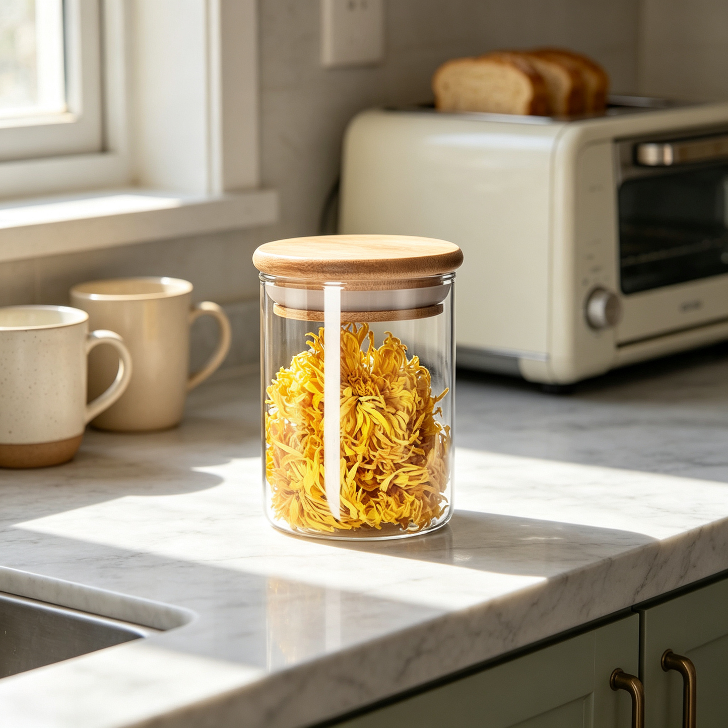 🌿 Storage Jar | Clear Glass Design | Kitchen Organization | Home Lovers | Natural Wooden Charm