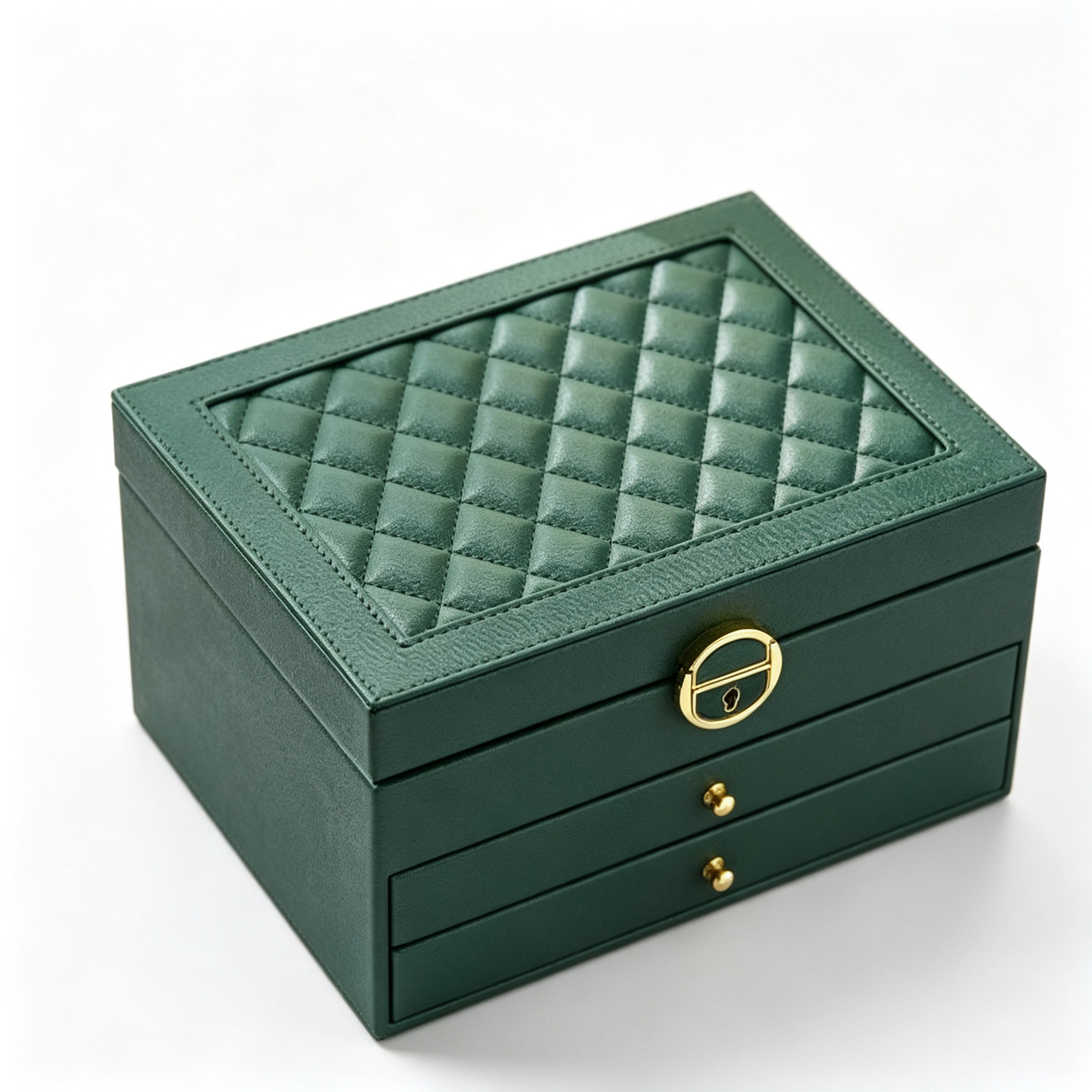 💎 Jewelry Organizer | Quilted Leather | Vanity Storage | Jewelry Lovers | Elegant Drawer Design