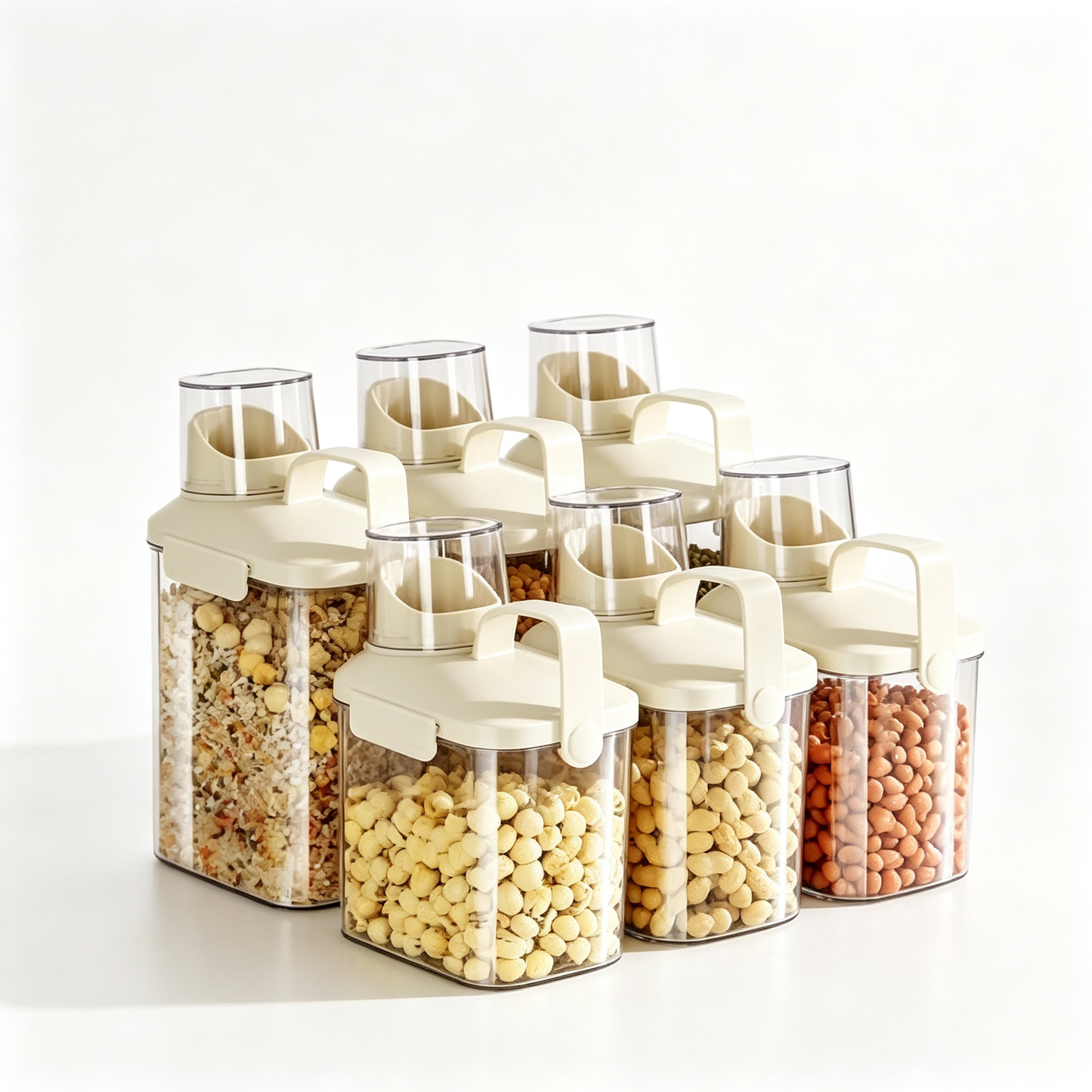 🥣 Pantry Storage | Clear Airtight Containers | Kitchen Organization | Home Cooks | Easy-Pour Design
