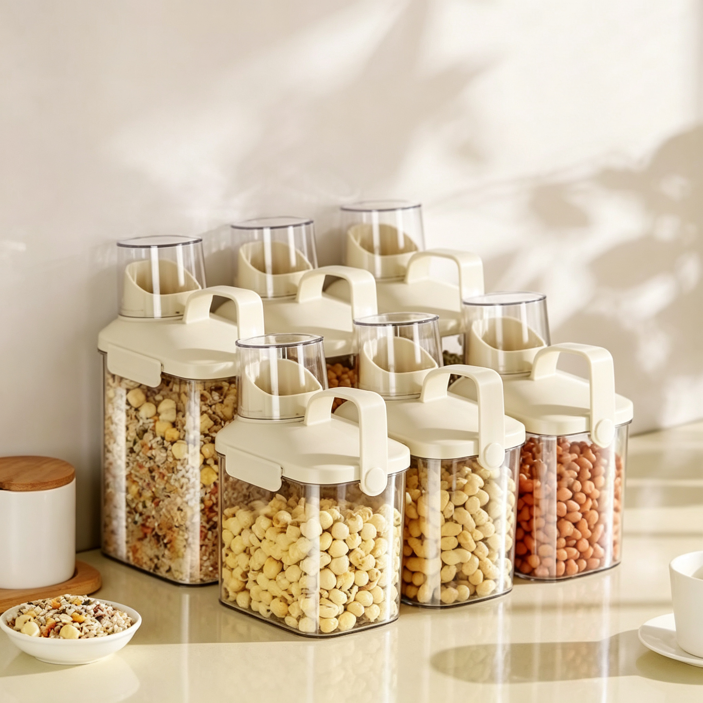 🥣 Pantry Storage | Clear Airtight Containers | Kitchen Organization | Home Cooks | Easy-Pour Design
