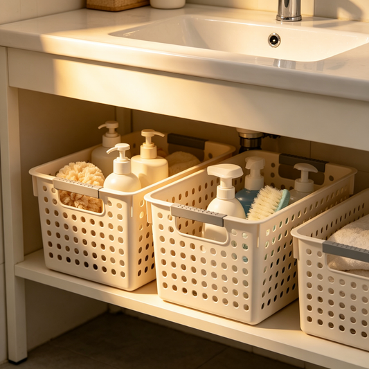 🧺 Storage Basket | Durable Plastic | Home Organization | Organization Lovers | Ventilated Grip Design