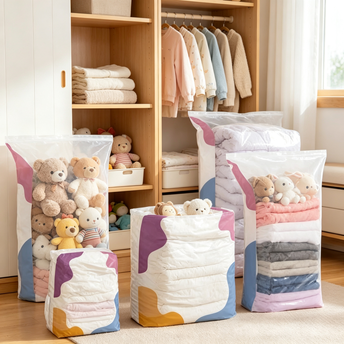 🛏️ Space Saver | Durable Plastic Design | Closet Organization | Family Essential | Compact Storage Solution
