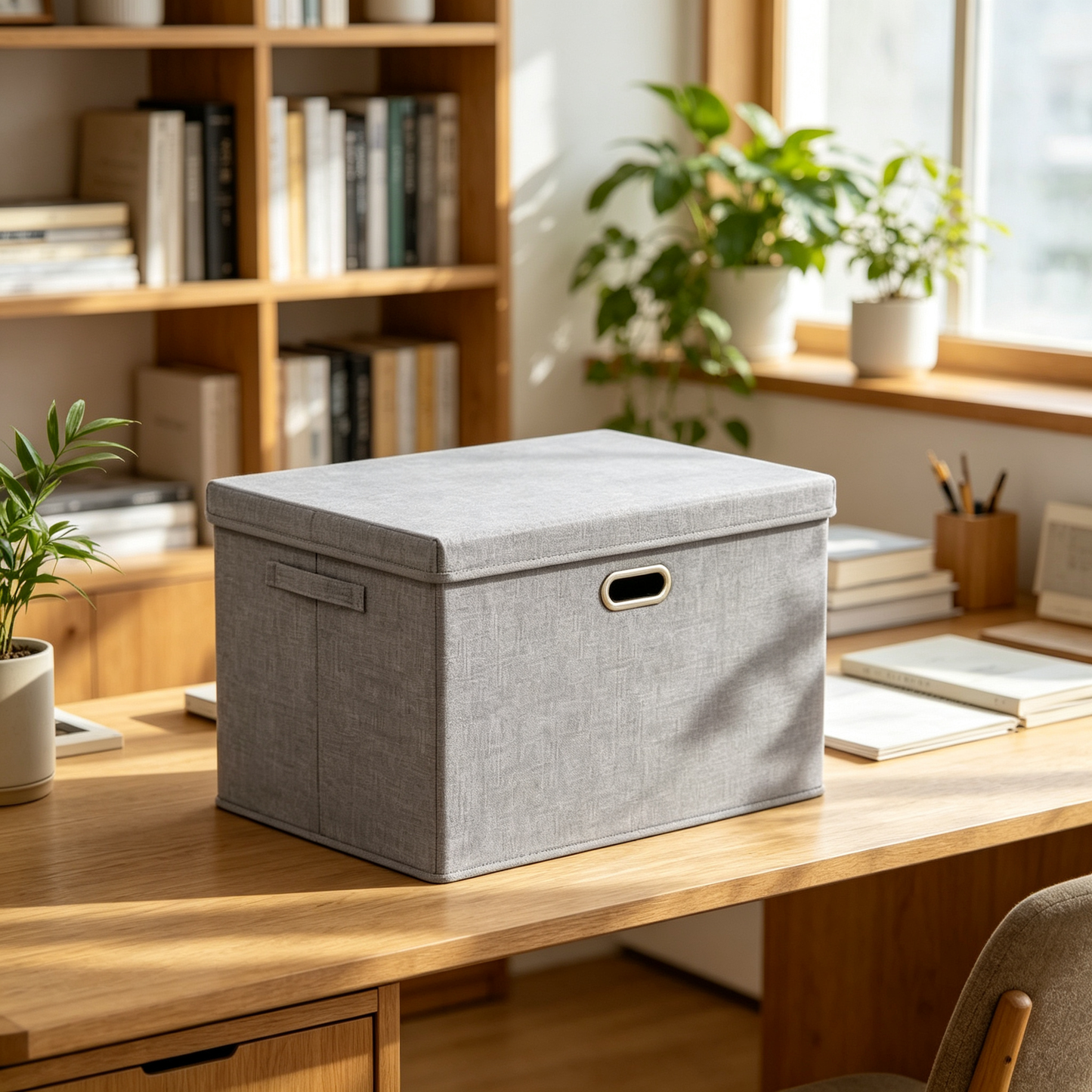 🧺 Storage Box | Cotton Linen Fabric | Home Organization | Family Essential | Minimalist Gray Style