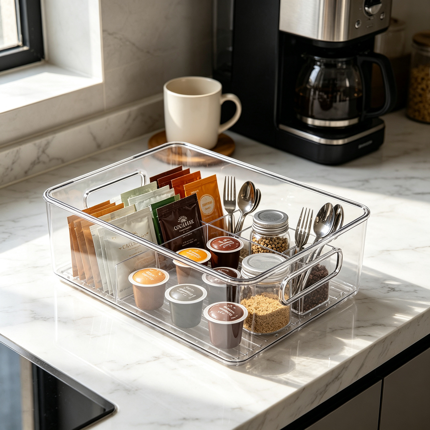 🧺 Clear Organizer | Transparent Plastic | Home Storage | Organization Lovers | Easy-Grip Design