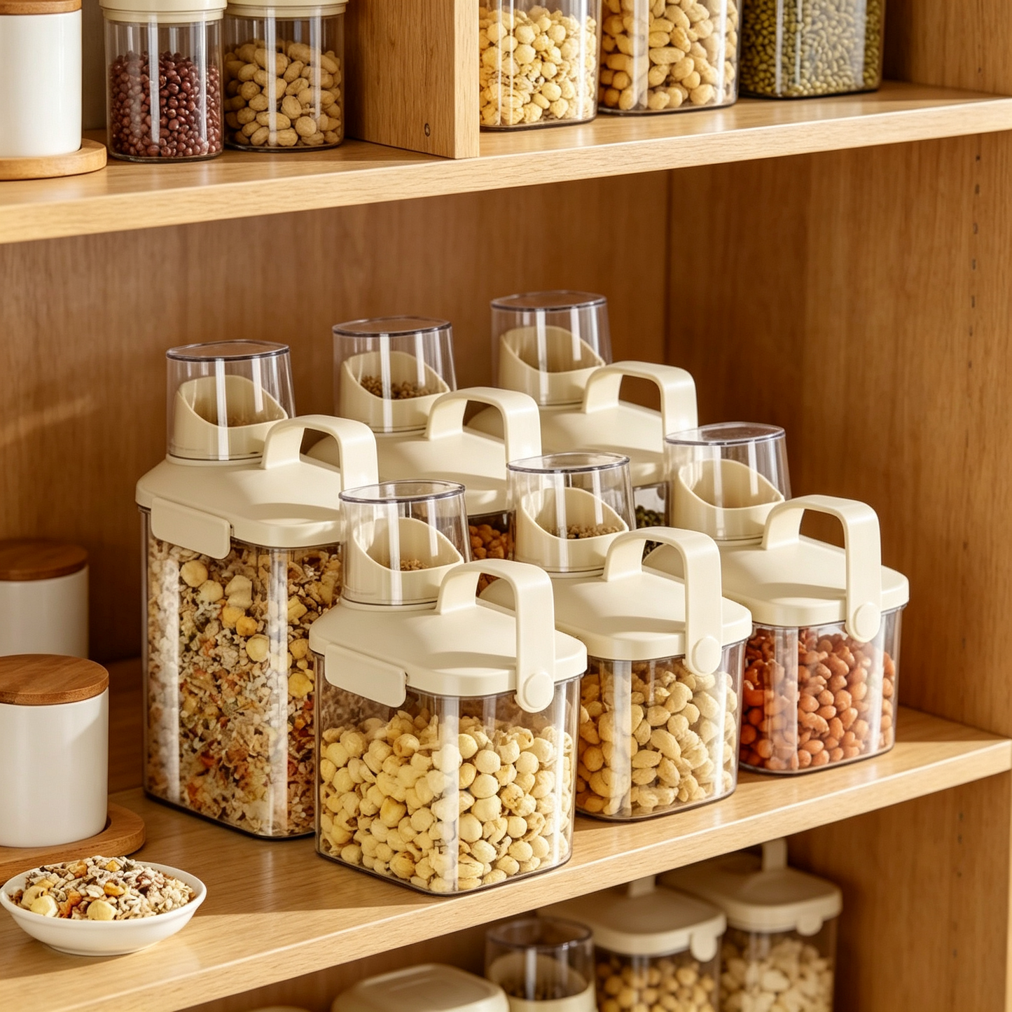 🥣 Pantry Storage | Clear Airtight Containers | Kitchen Organization | Home Cooks | Easy-Pour Design