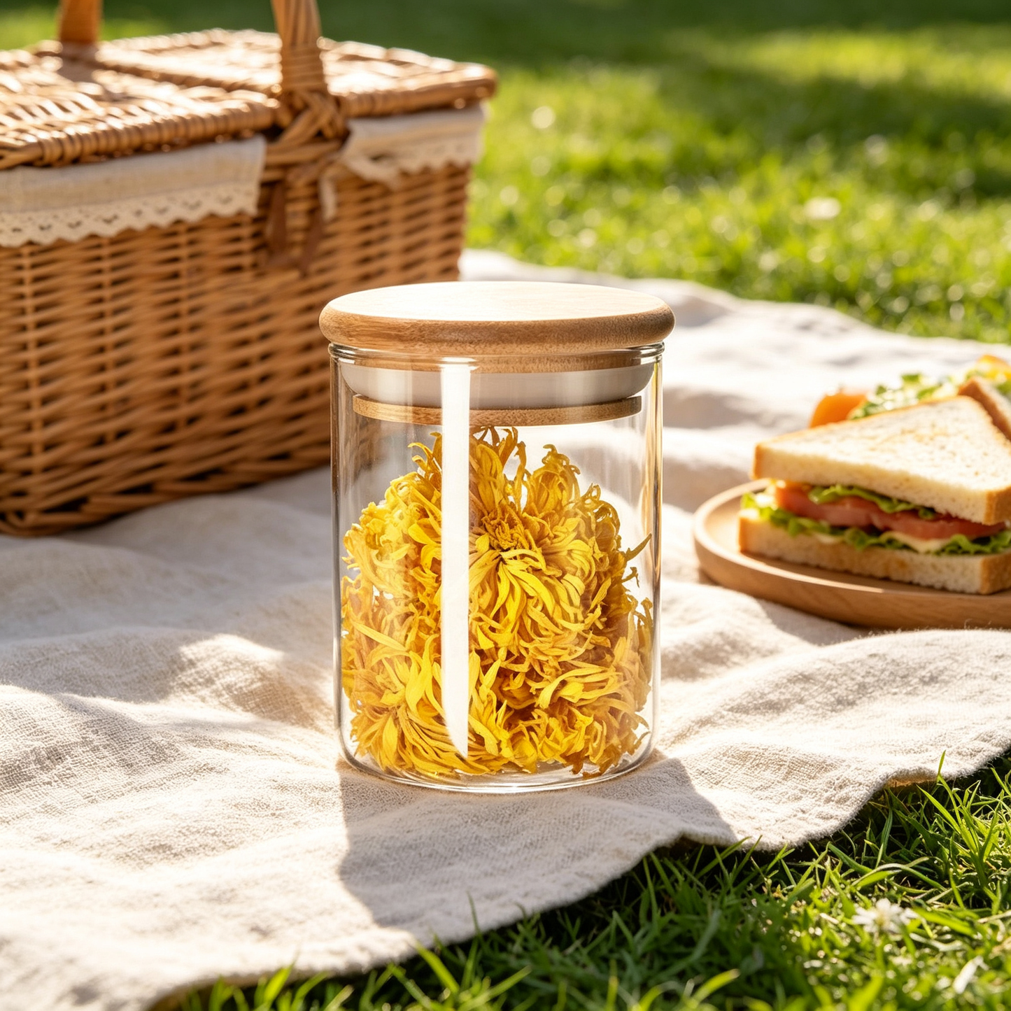 🌿 Storage Jar | Clear Glass Design | Kitchen Organization | Home Lovers | Natural Wooden Charm