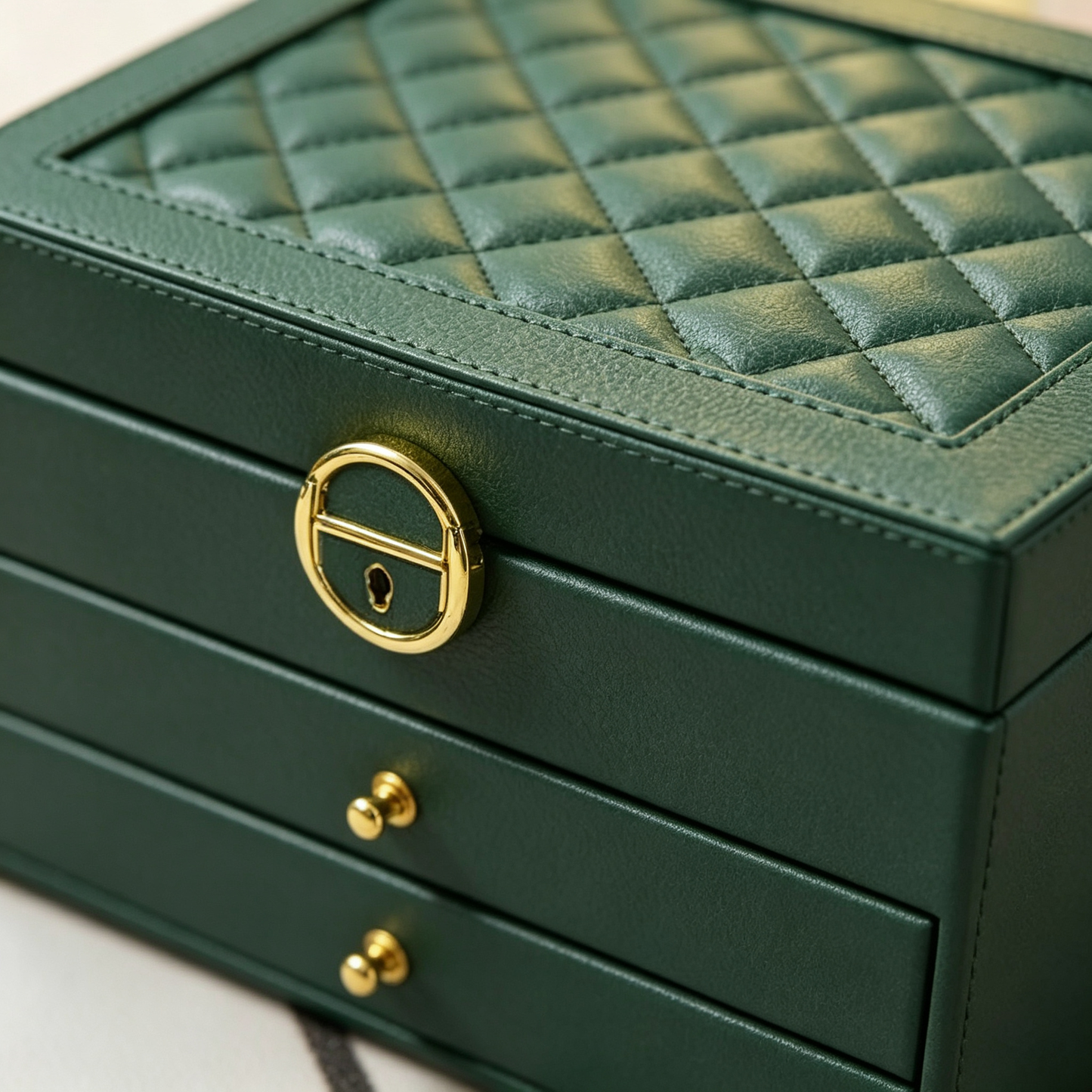 💎 Jewelry Organizer | Quilted Leather | Vanity Storage | Jewelry Lovers | Elegant Drawer Design