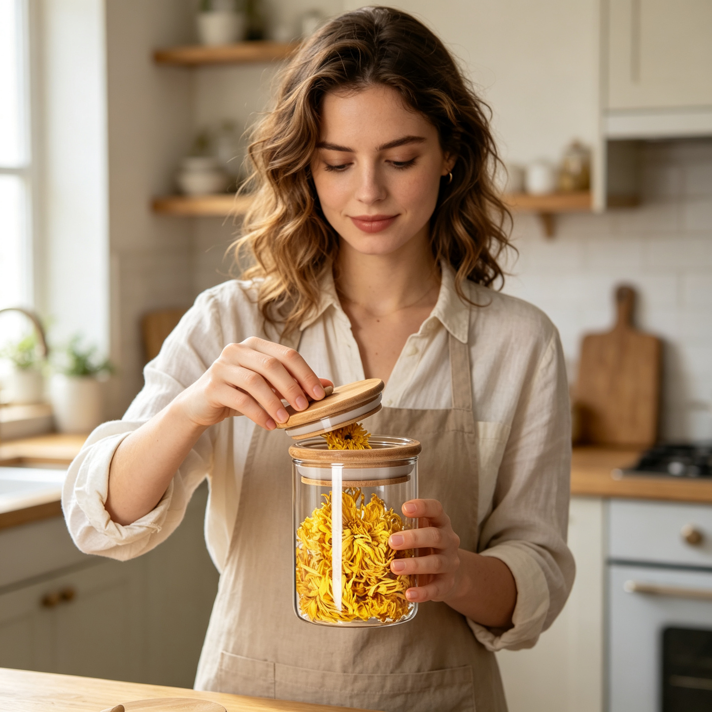 🌿 Storage Jar | Clear Glass Design | Kitchen Organization | Home Lovers | Natural Wooden Charm
