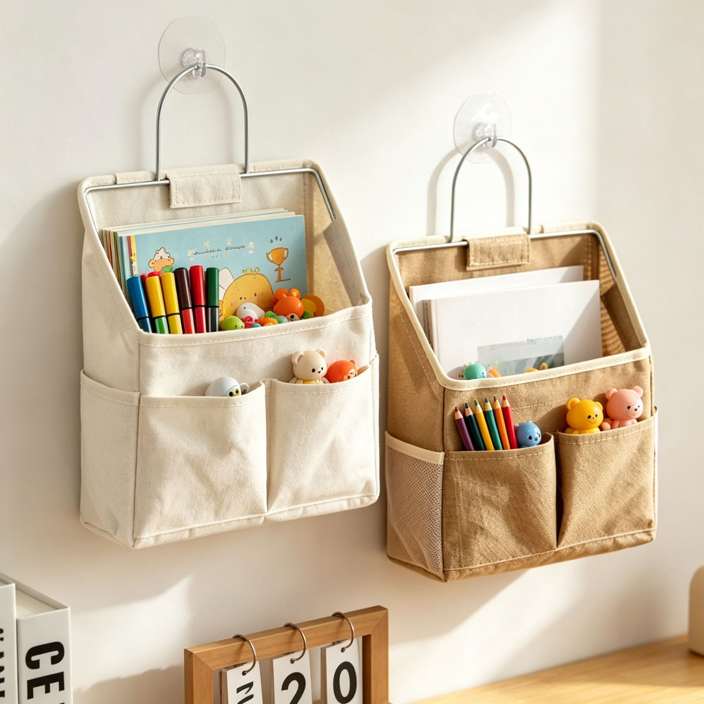 🧺 Hanging Organizer | Cotton Linen Fabric | Wall Storage | Home Lovers | Multi-Pocket Space Saver