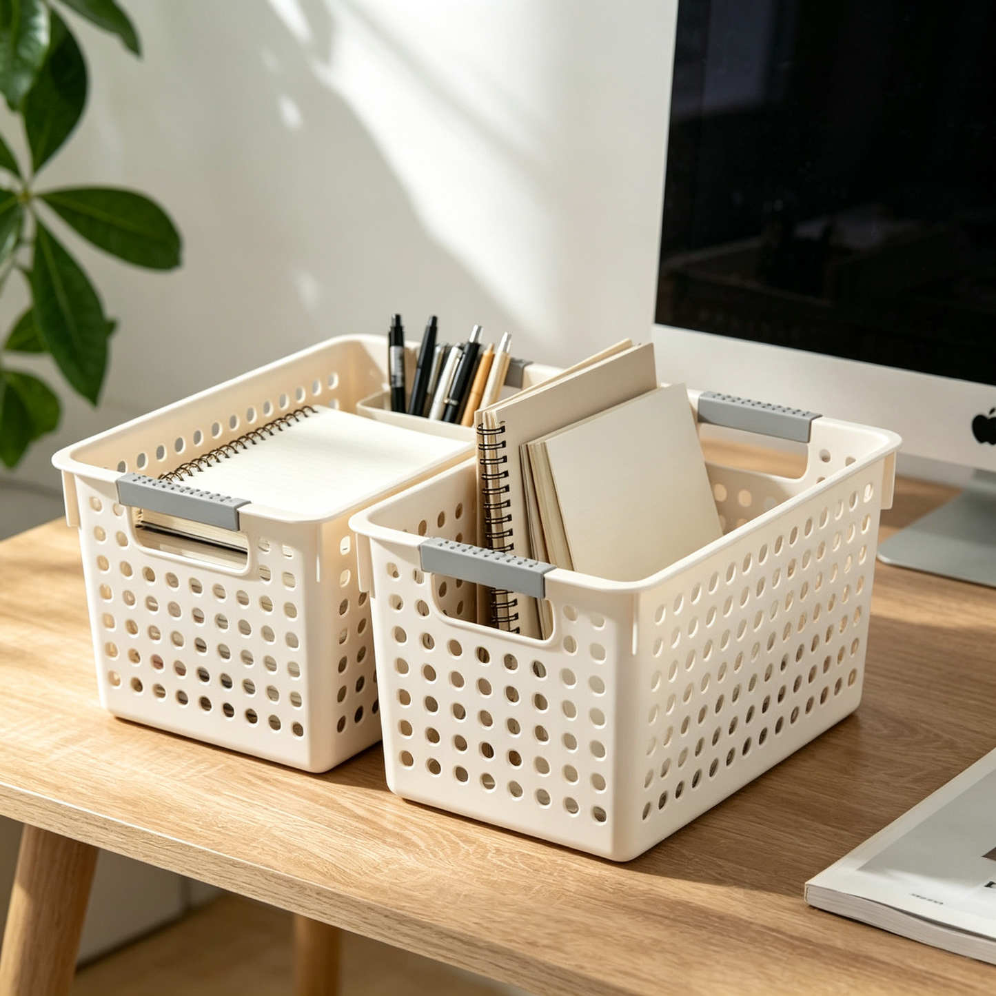 🧺 Storage Basket | Durable Plastic | Home Organization | Organization Lovers | Ventilated Grip Design