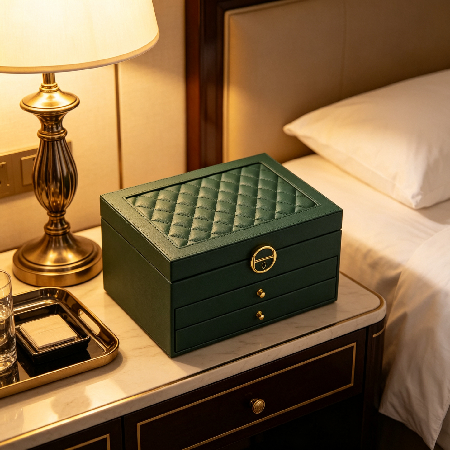 💎 Jewelry Organizer | Quilted Leather | Vanity Storage | Jewelry Lovers | Elegant Drawer Design