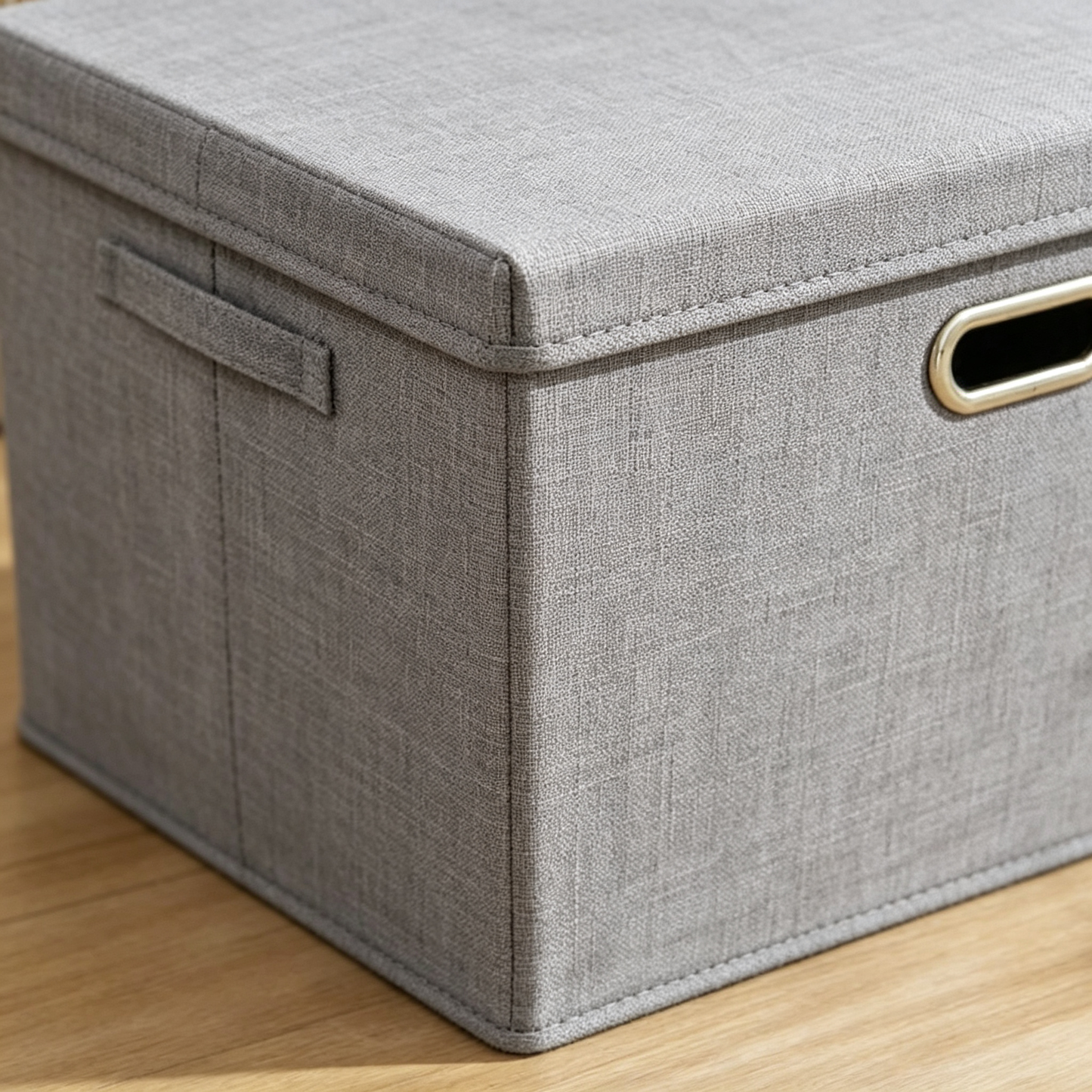 🧺 Storage Box | Cotton Linen Fabric | Home Organization | Family Essential | Minimalist Gray Style