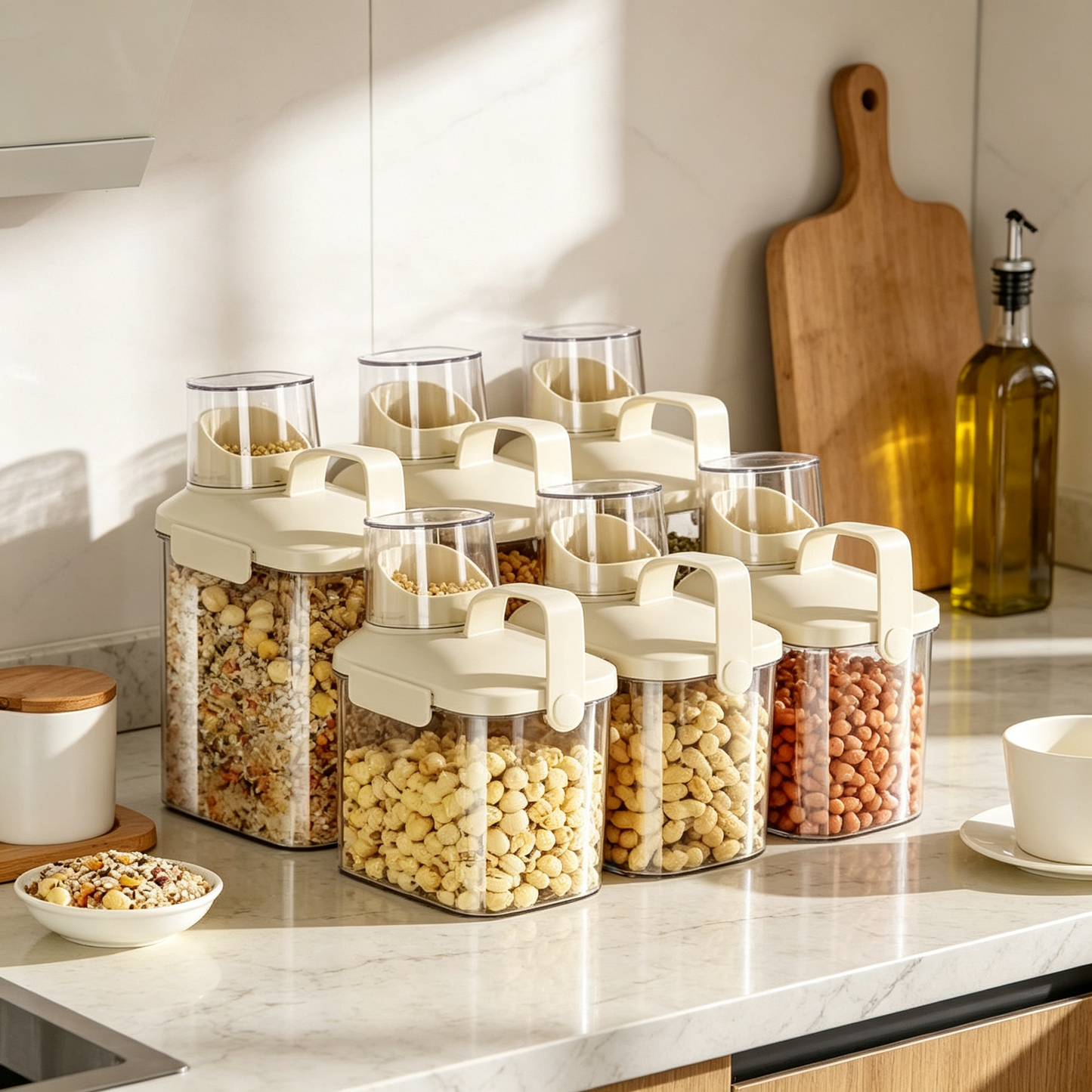 🥣 Pantry Storage | Clear Airtight Containers | Kitchen Organization | Home Cooks | Easy-Pour Design