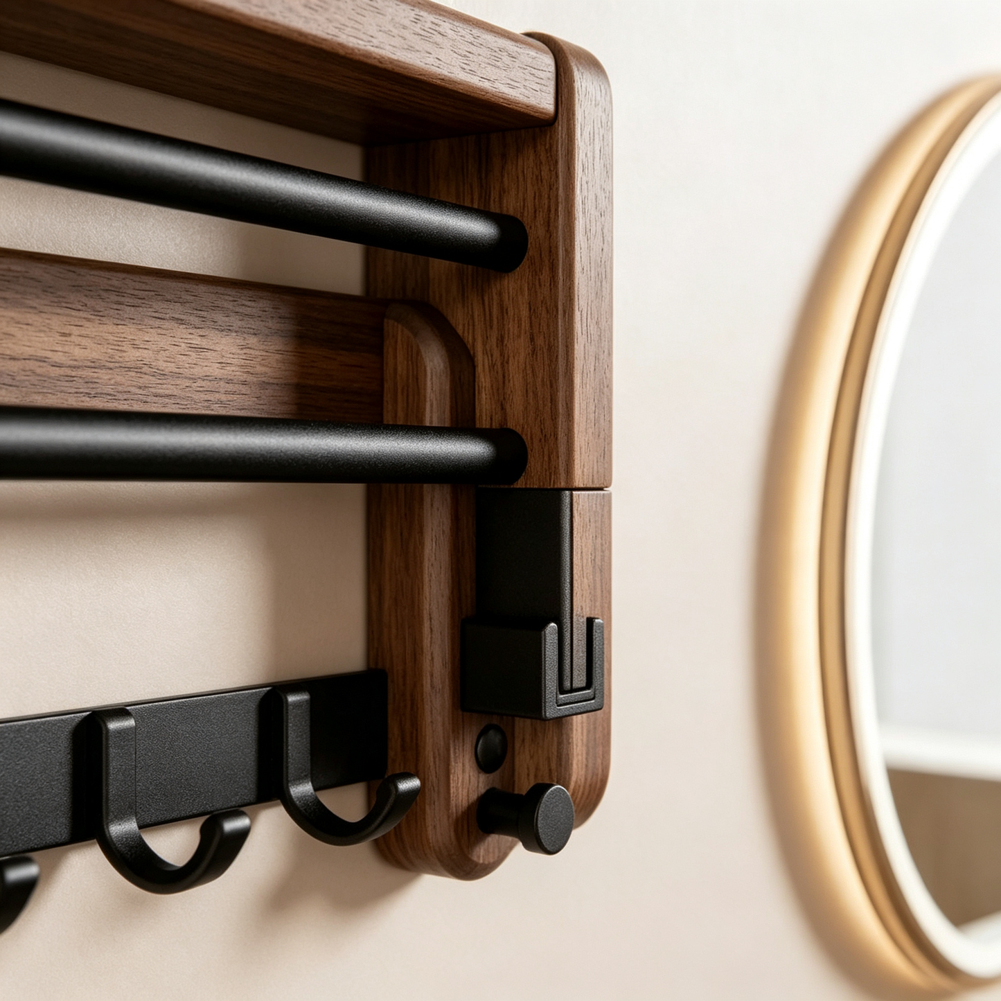 🧺 Towel Rack | Wood-Metal Frame | Bathroom Storage | Homeowners | Foldable Space-Saver