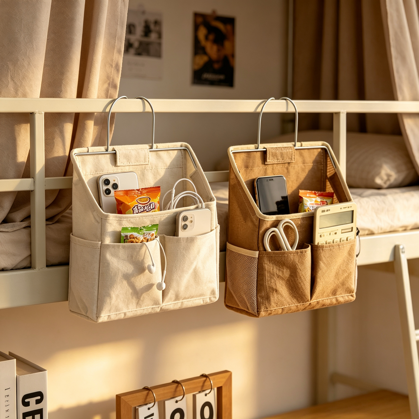 🧺 Hanging Organizer | Cotton Linen Fabric | Wall Storage | Home Lovers | Multi-Pocket Space Saver
