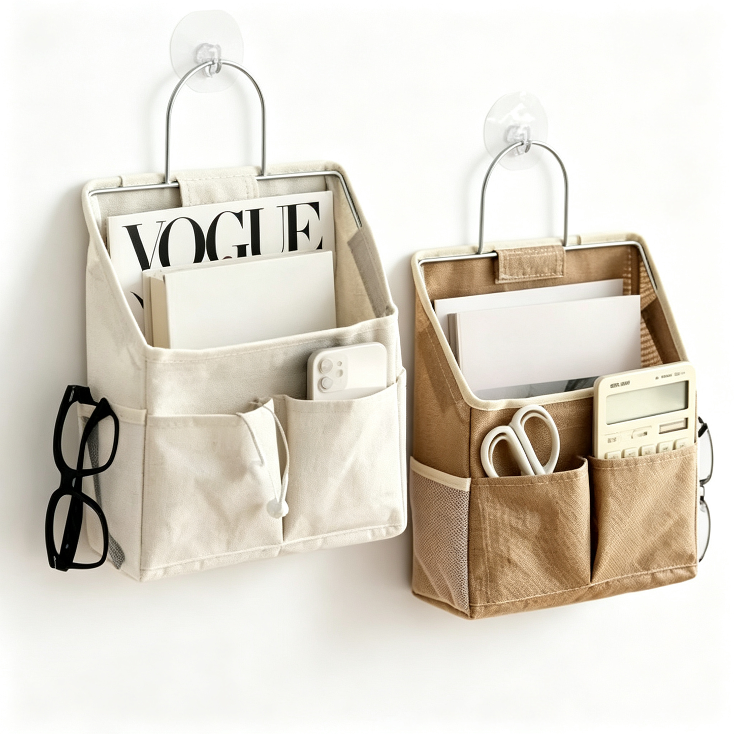 🧺 Hanging Organizer | Cotton Linen Fabric | Wall Storage | Home Lovers | Multi-Pocket Space Saver
