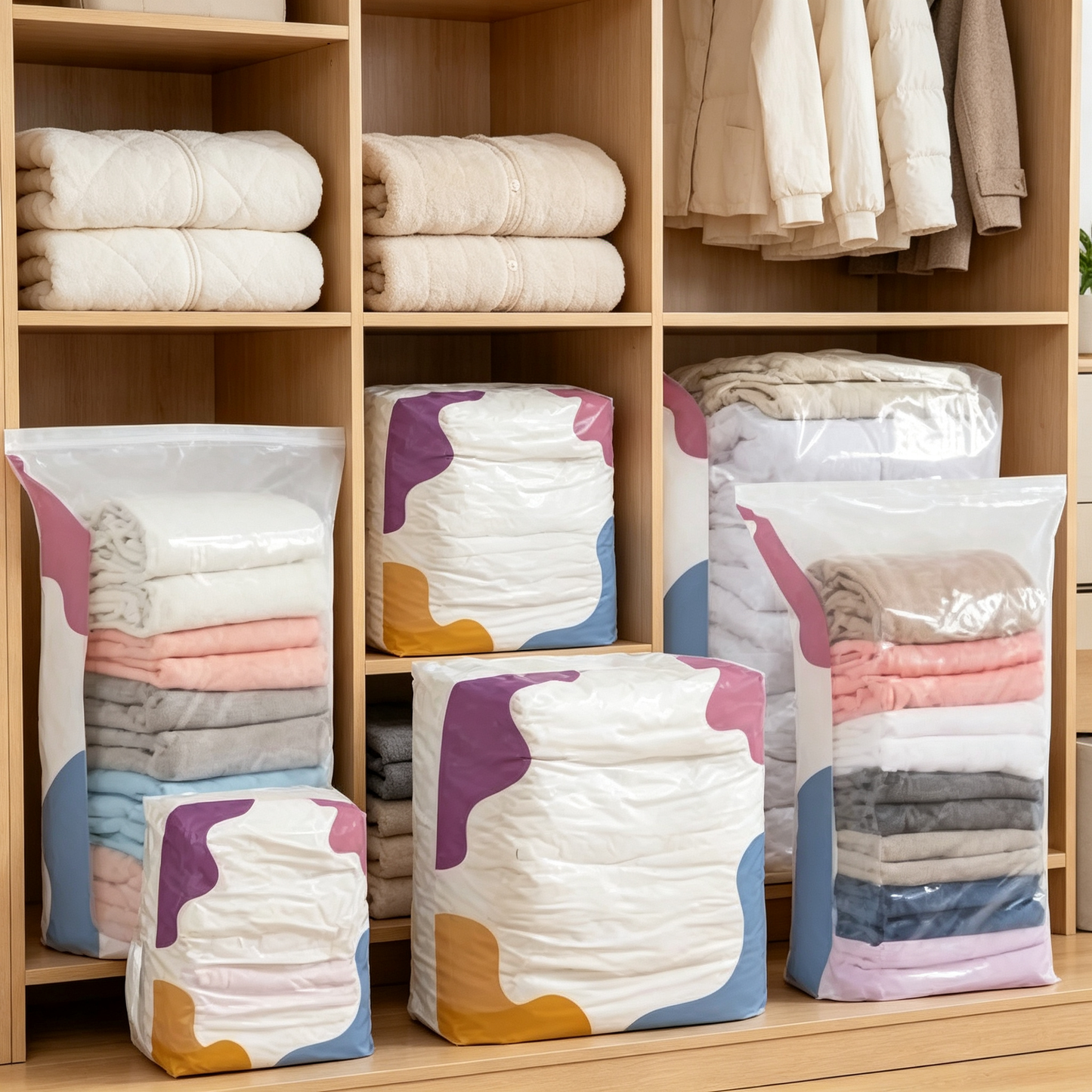 🛏️ Space Saver | Durable Plastic Design | Closet Organization | Family Essential | Compact Storage Solution
