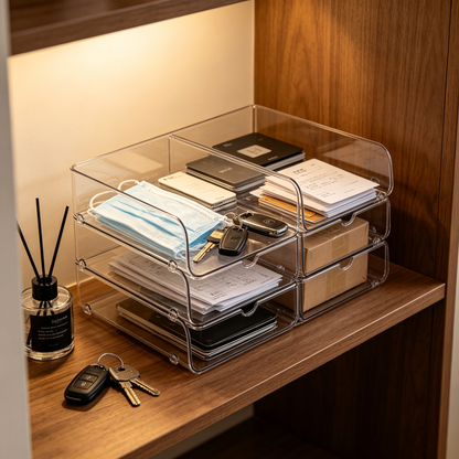 🧊 Clear Storage | Stackable Organizer | Space-Saving Design